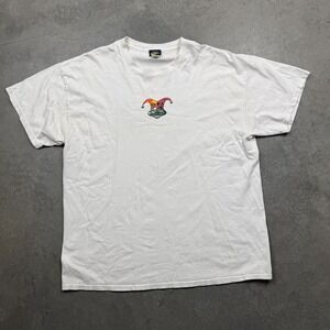 Vintage Y2K Utility‎ Joker Alien Skateboard Shirt Mens XL White Preowned Stain